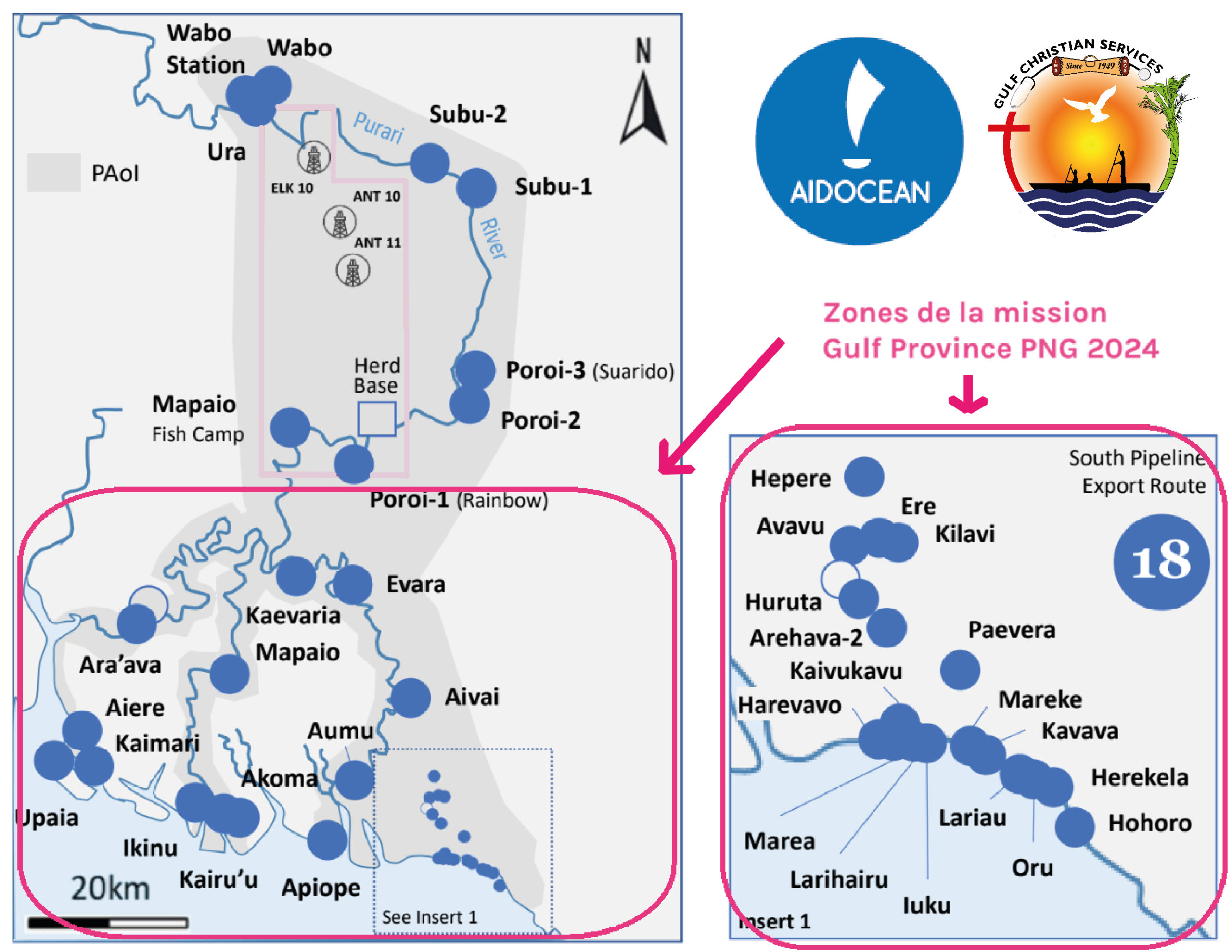 carte mission GP PNG 2024 vaccination papouasie aidocean