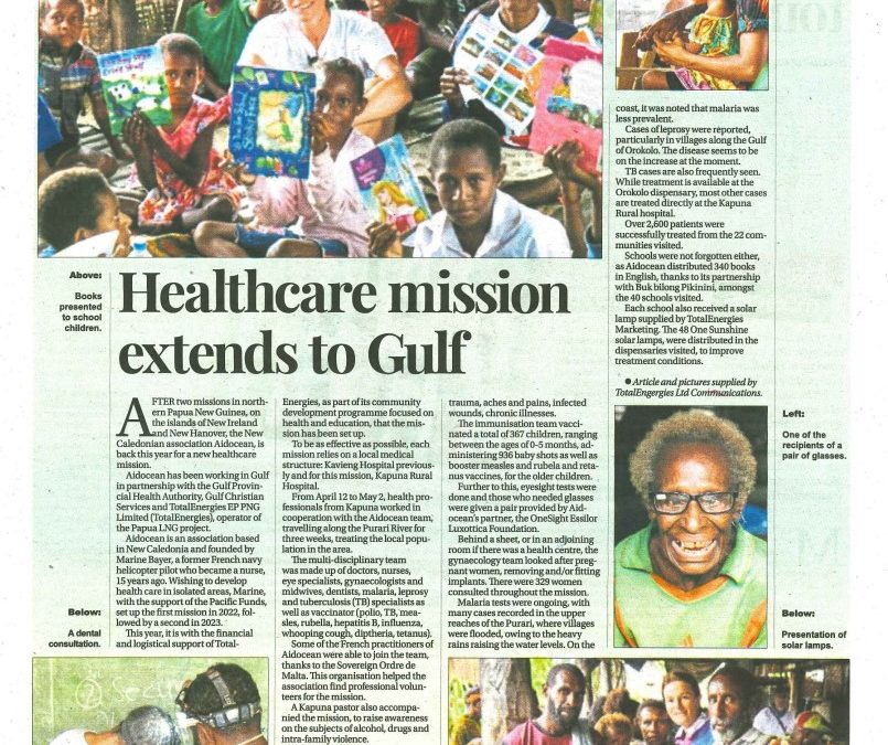 Aidocean dans la presse locale papoue/Aidocean in local papua press