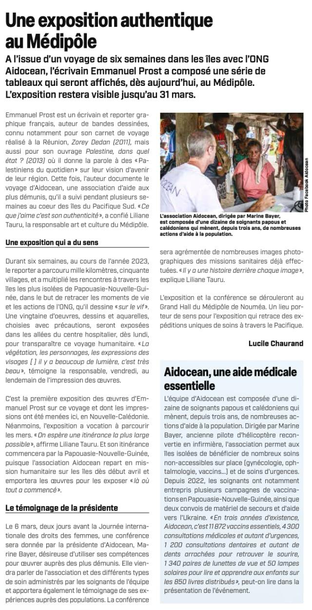 article exposition dessin emmanuel prost aidocean