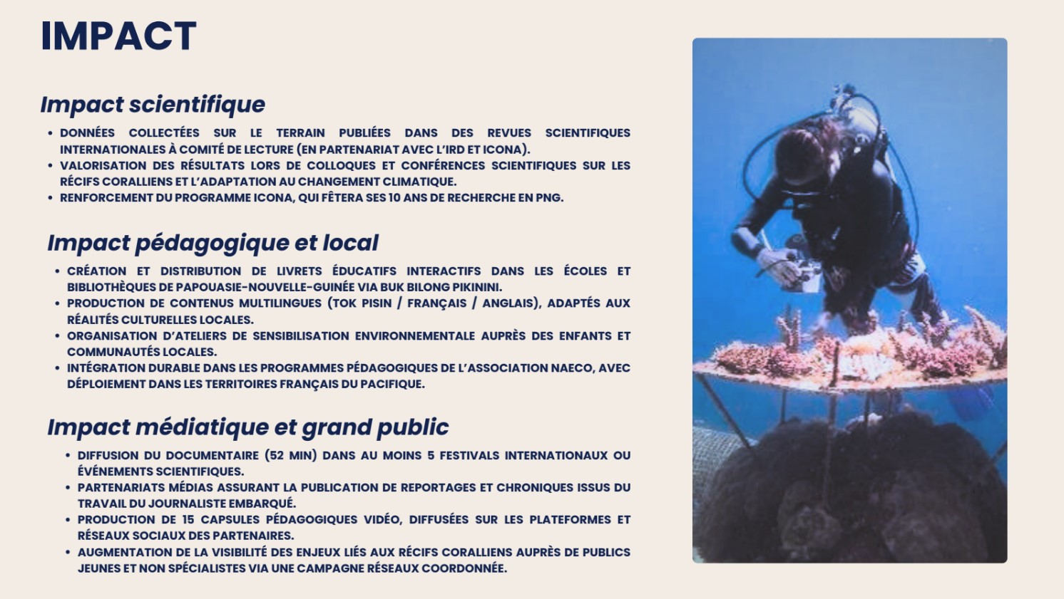 Pojet ambitle coraux papouasie aidocean